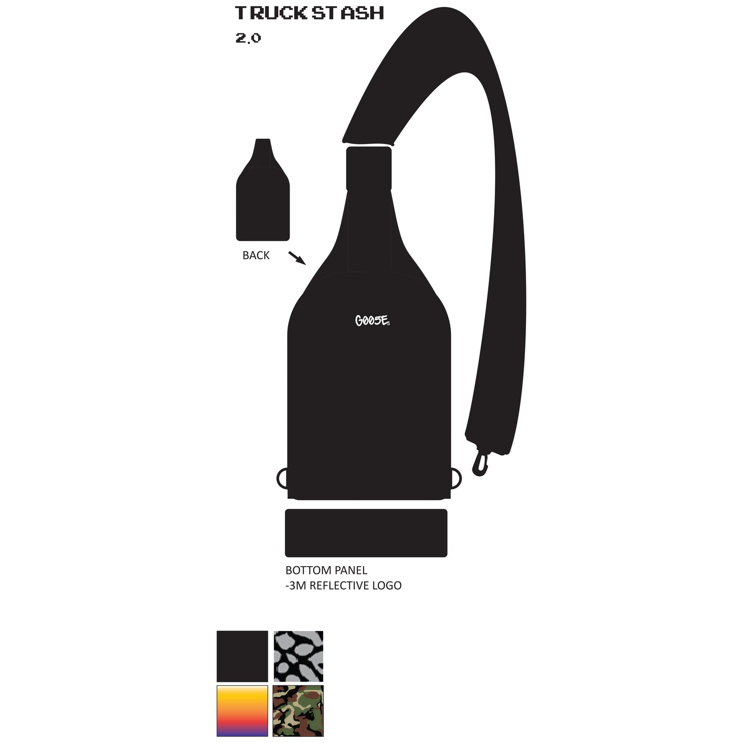 Skateboard Backpack w/ Detachable Crossbody Sling