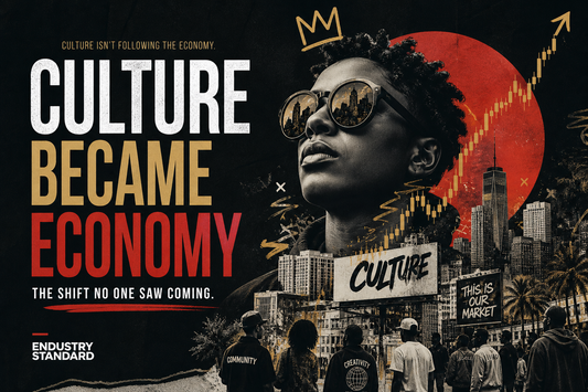“creative economy concept showing culture, social media influence, and financial growth in an urban digital collage