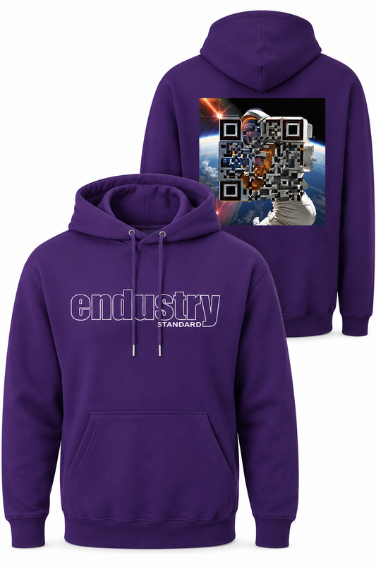 COSMIC SIGNAL QR HOODIE  PURPLE NEBULA EDITION