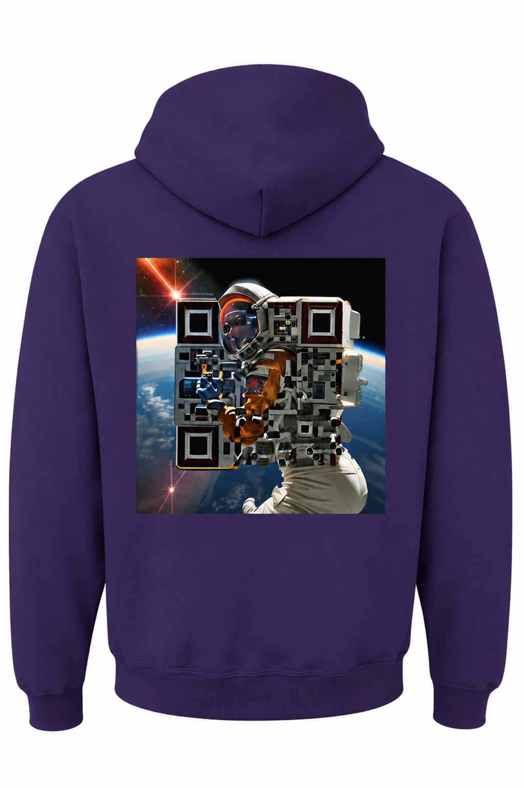 COSMIC SIGNAL QR HOODIE  PURPLE NEBULA EDITION