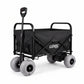 Electric Beach Wagon 500W – Motorized Folding Cart with Balloon Wheels Black