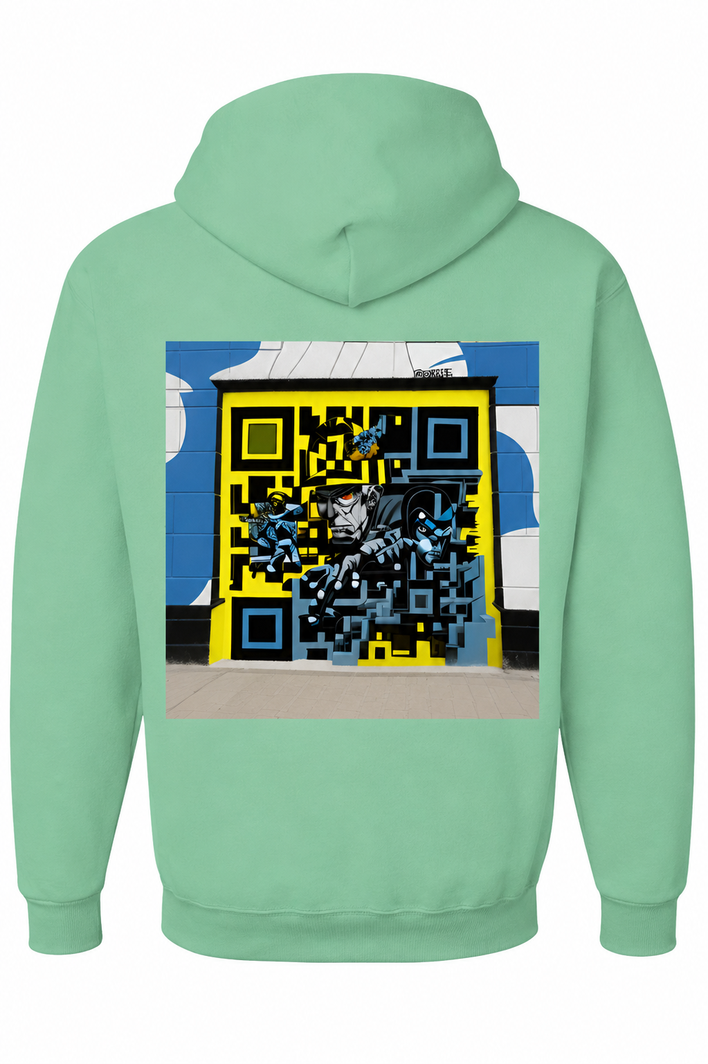 GRAFFITI SIGNAL QR HOODIE TOOTHPASTE BLUE